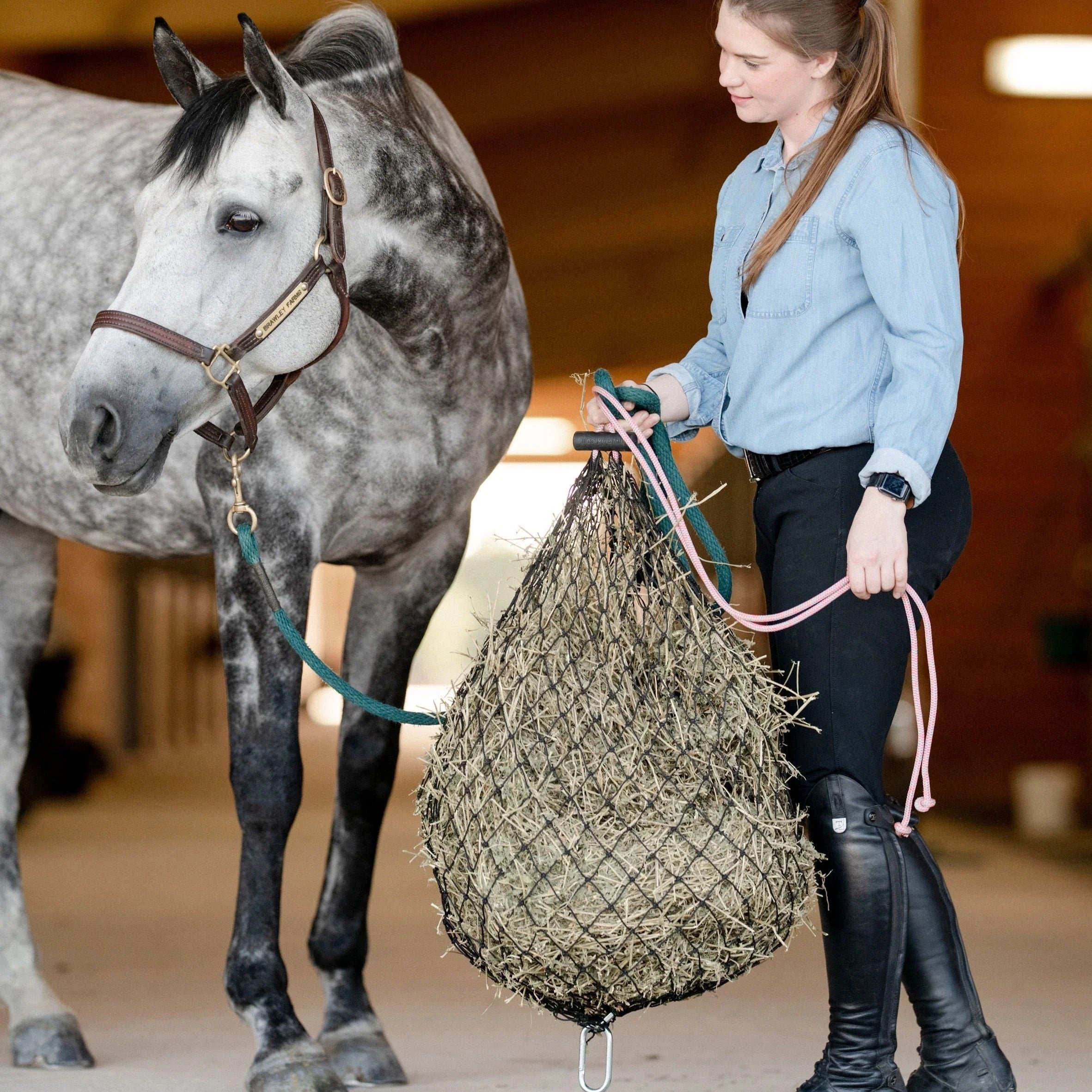 Half-Bale Hay Net | Mini Hay Net for Feeding and Transporting Horses