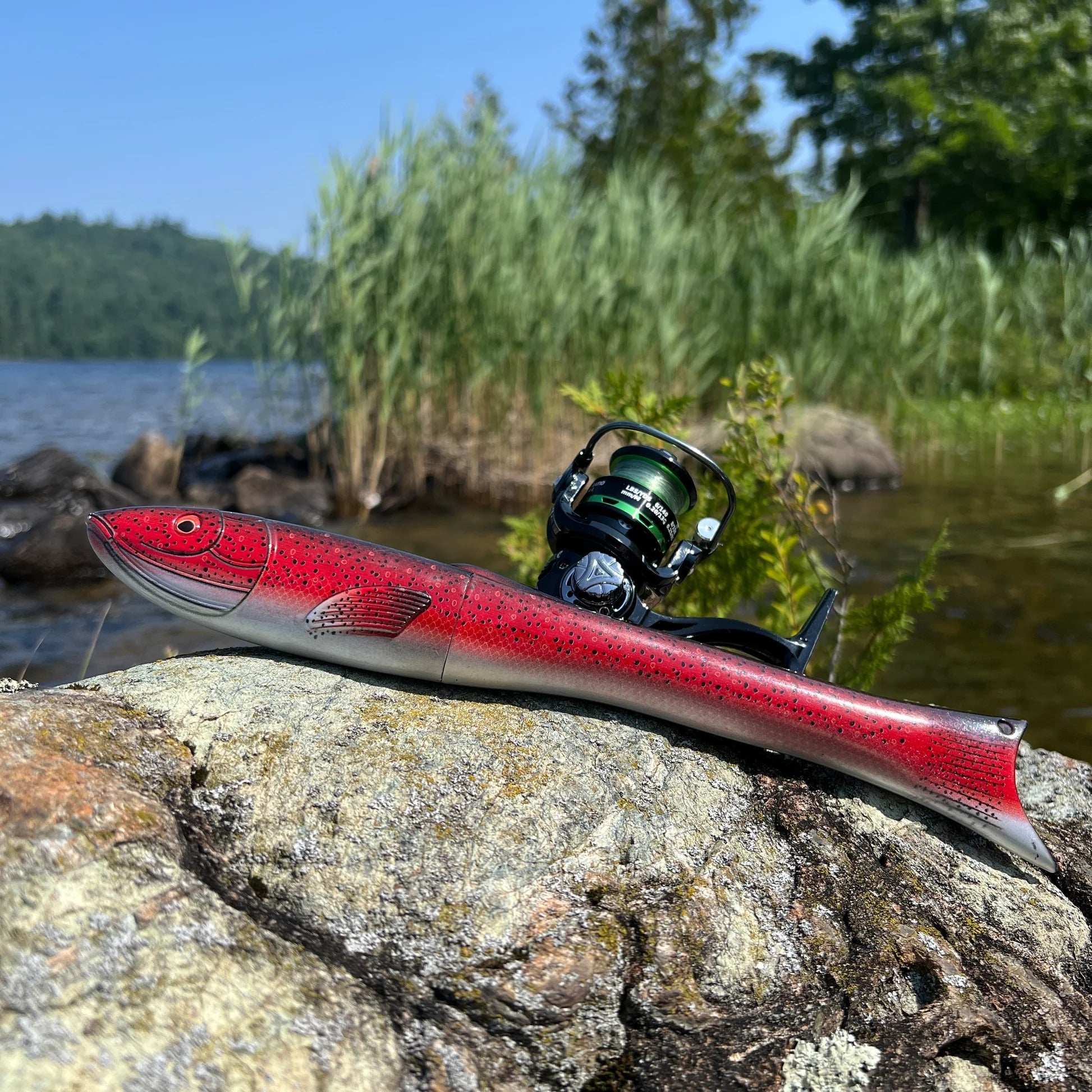 Fish-shaped telescopic fishing rod is small and convenient