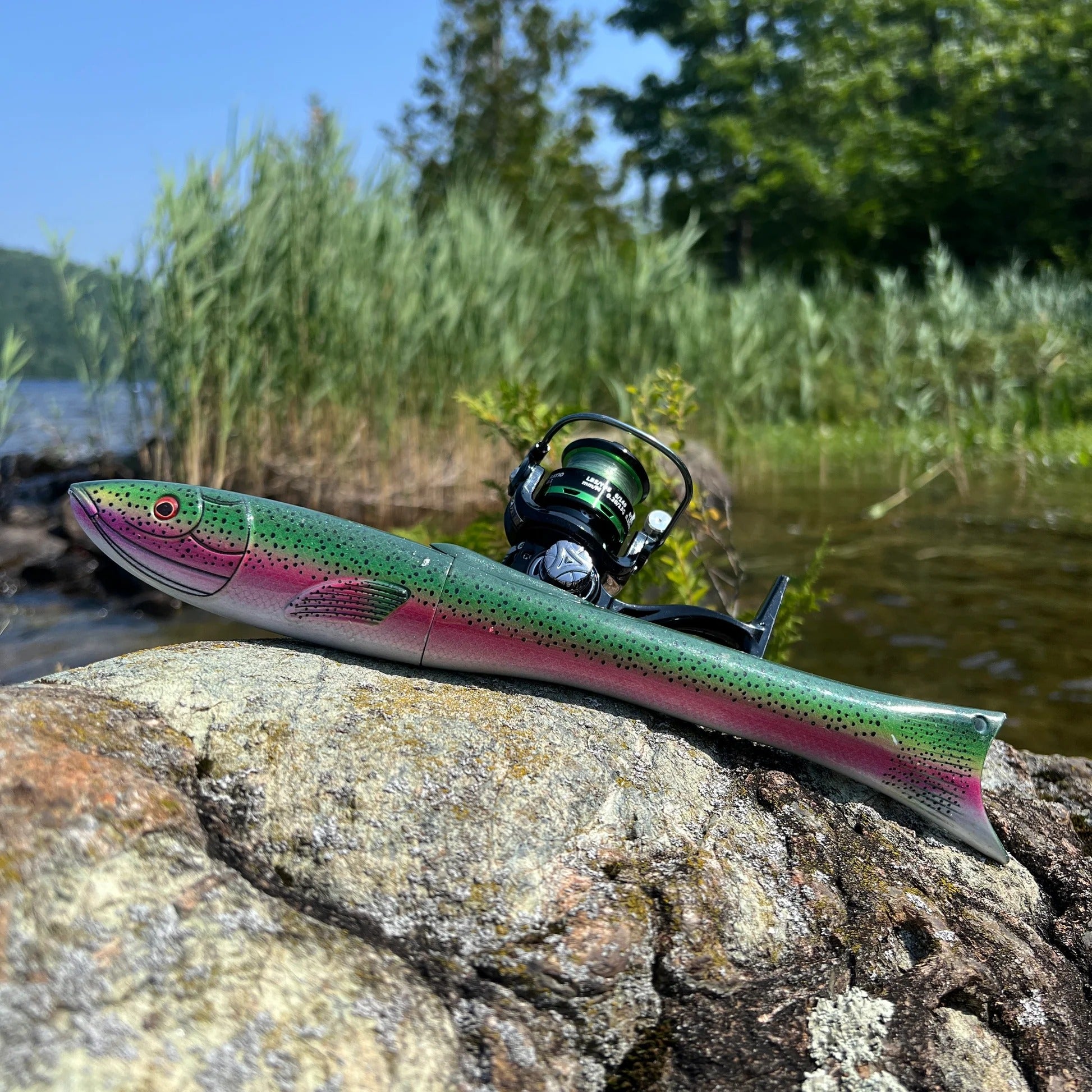 Fish-shaped telescopic fishing rod is small and convenient