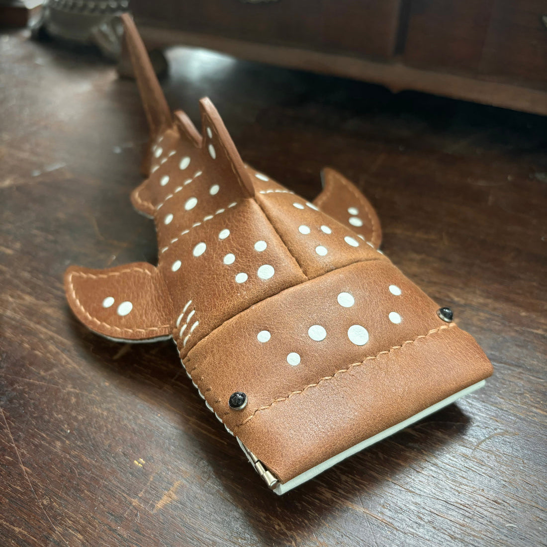 Handmade Leather Whale Shark Key Pouch