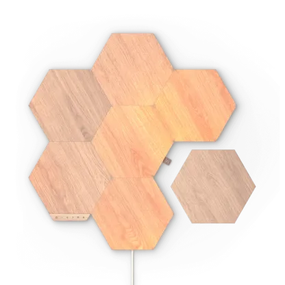 Smart Wooden Light Panels – Modular Hexagonal Wall Lighting with Real Birch Veneer 🌿💡✨
