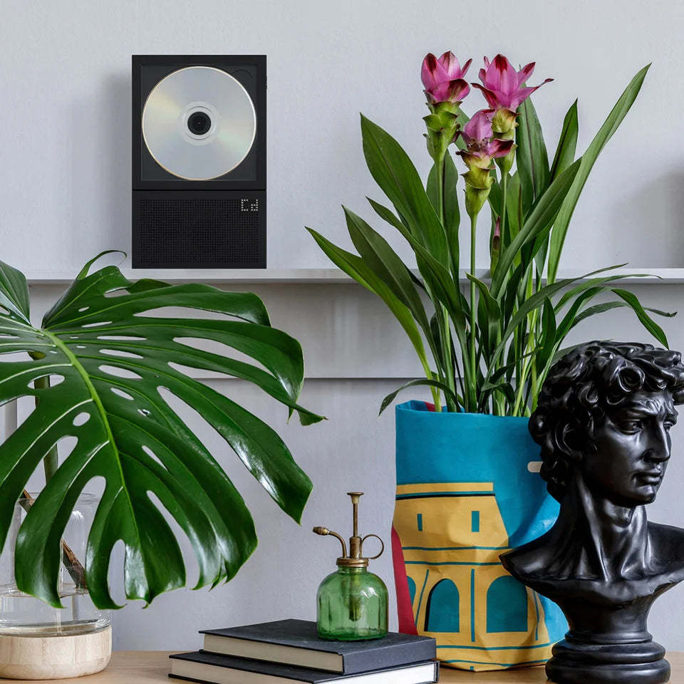 Portable CD Player with Bluetooth 5.1, Built-in Speaker &amp; Wall-Mountable Design, LED Display Anti-Shock Protection