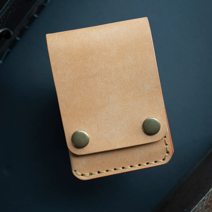 Leather flap wallet