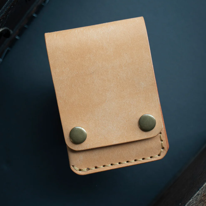 Leather flap wallet