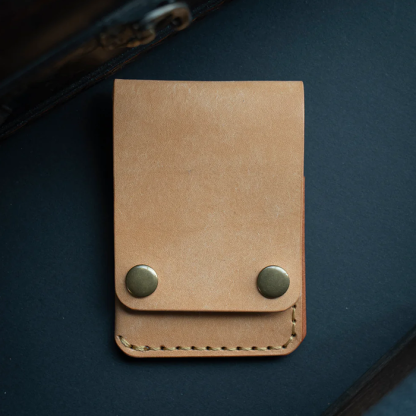 Leather flap wallet
