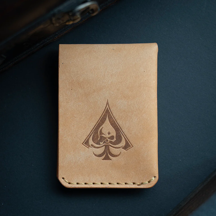 Leather flap wallet