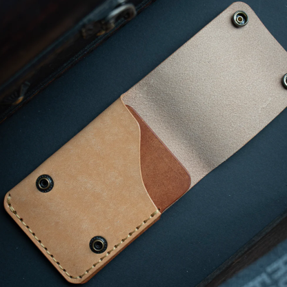 Leather flap wallet