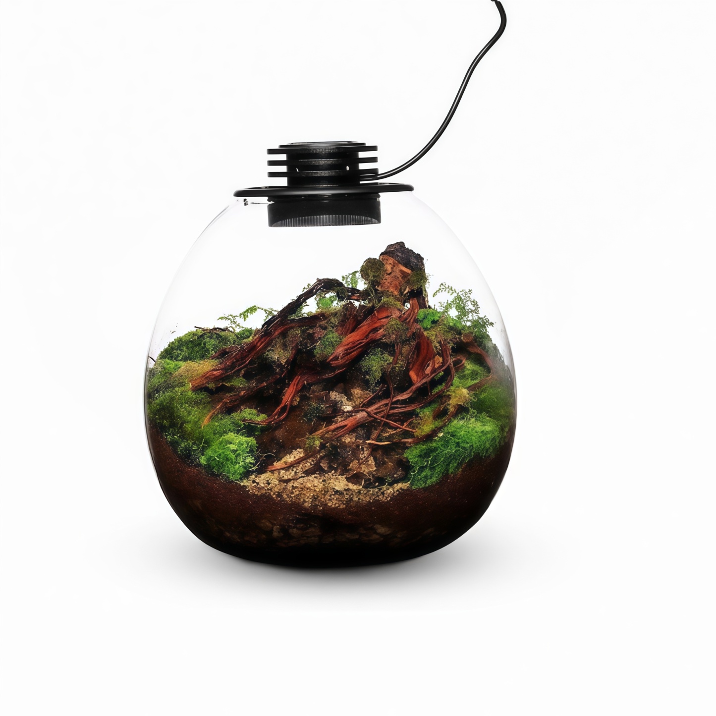 LED Glass Terrarium – Desktop Miniature Ecosystem Container with Integrated Lighting 🌱💡✨