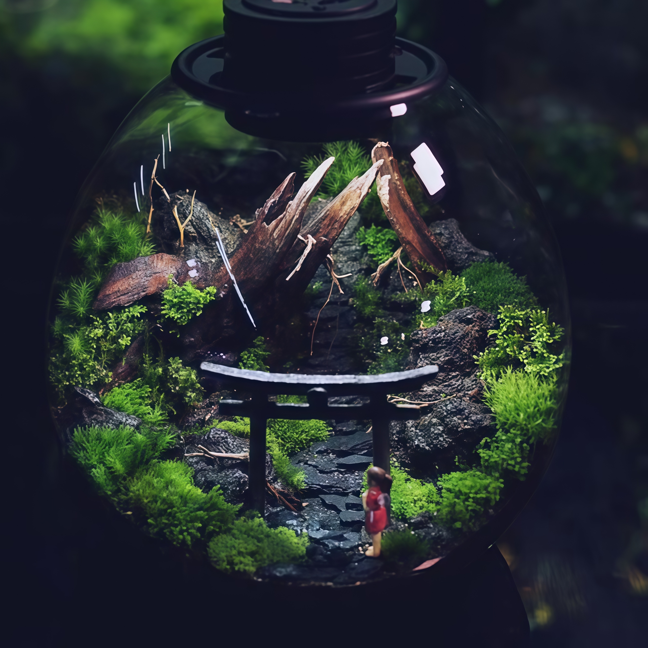 LED Glass Terrarium – Desktop Miniature Ecosystem Container with Integrated Lighting 🌱💡✨