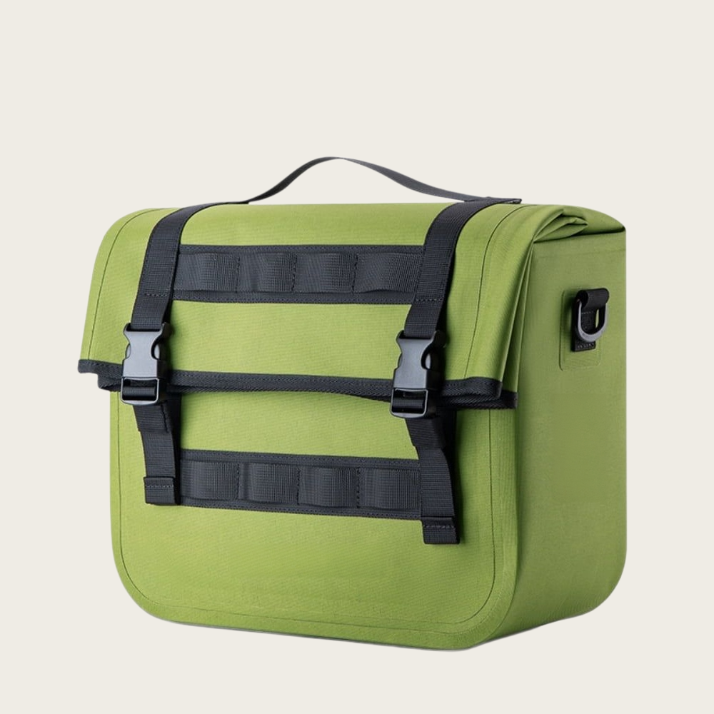 Expandable Waterproof Bike Pannier – 9L to 15L Rear Rack Bag with Shoulder Strap 🚴🎒🌧️