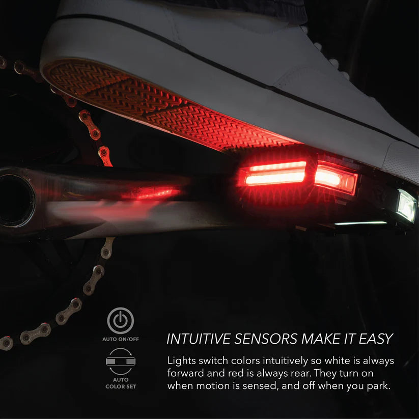 Flat Pedals with Integrated Bike Lights – High Traction for Road and Off-Road Riding