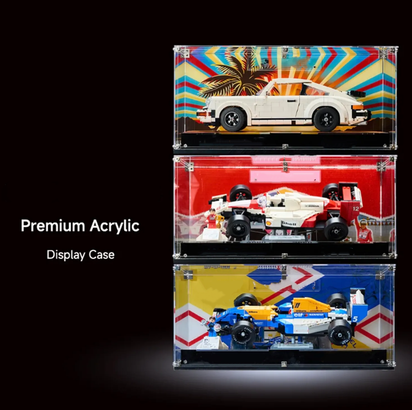 Medium Acrylic Display Case for LEGO Icons Series Collector Cars
