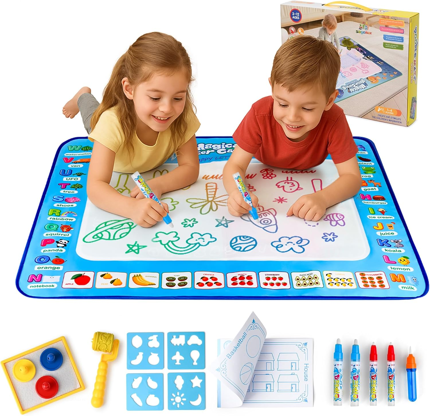 Magic Water Drawing Mat That Glows & Grows Creativity! ✨🌈