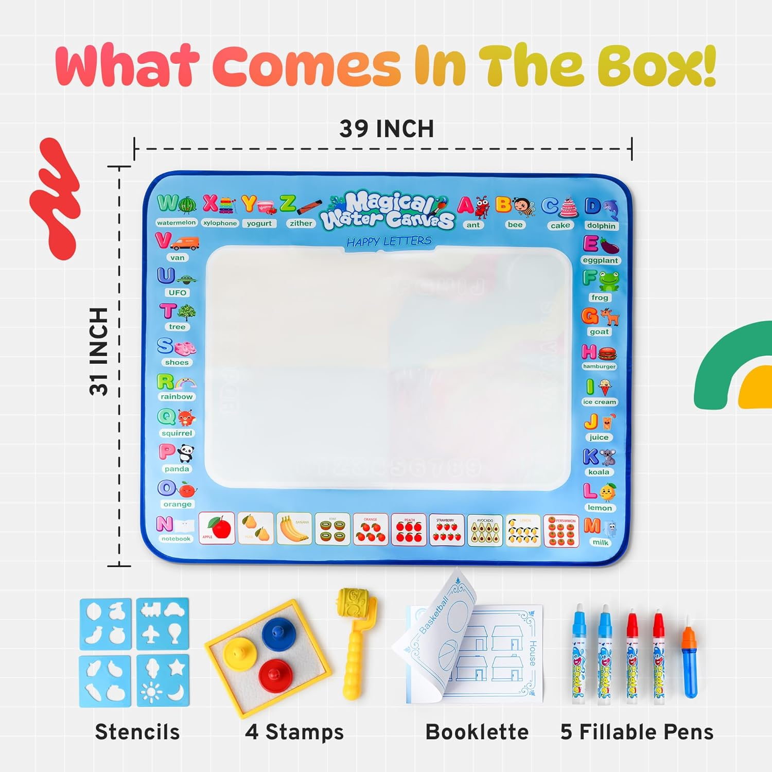 Magic Water Drawing Mat That Glows & Grows Creativity! ✨🌈