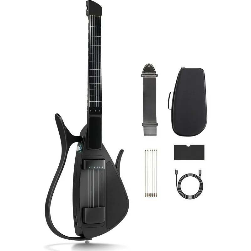 Interactive Digital Guitar with Soft Silicone Strings – Beginner-Friendly Portable Music Instrument for Easy Learning & Fun