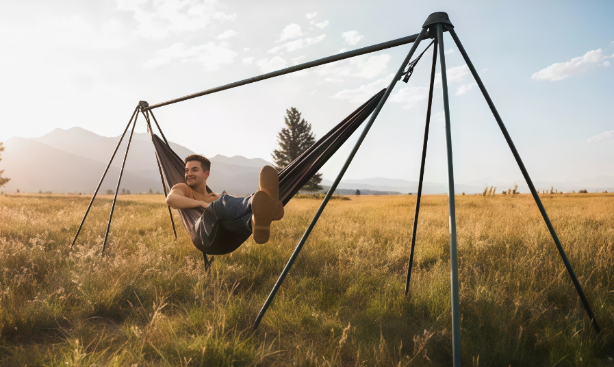 Portable Freestanding Hammock Stand System for Outdoor Camping & Adventure