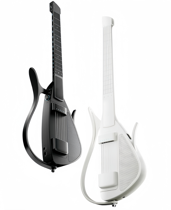 Interactive Digital Guitar with Soft Silicone Strings – Beginner-Friendly Portable Music Instrument for Easy Learning & Fun