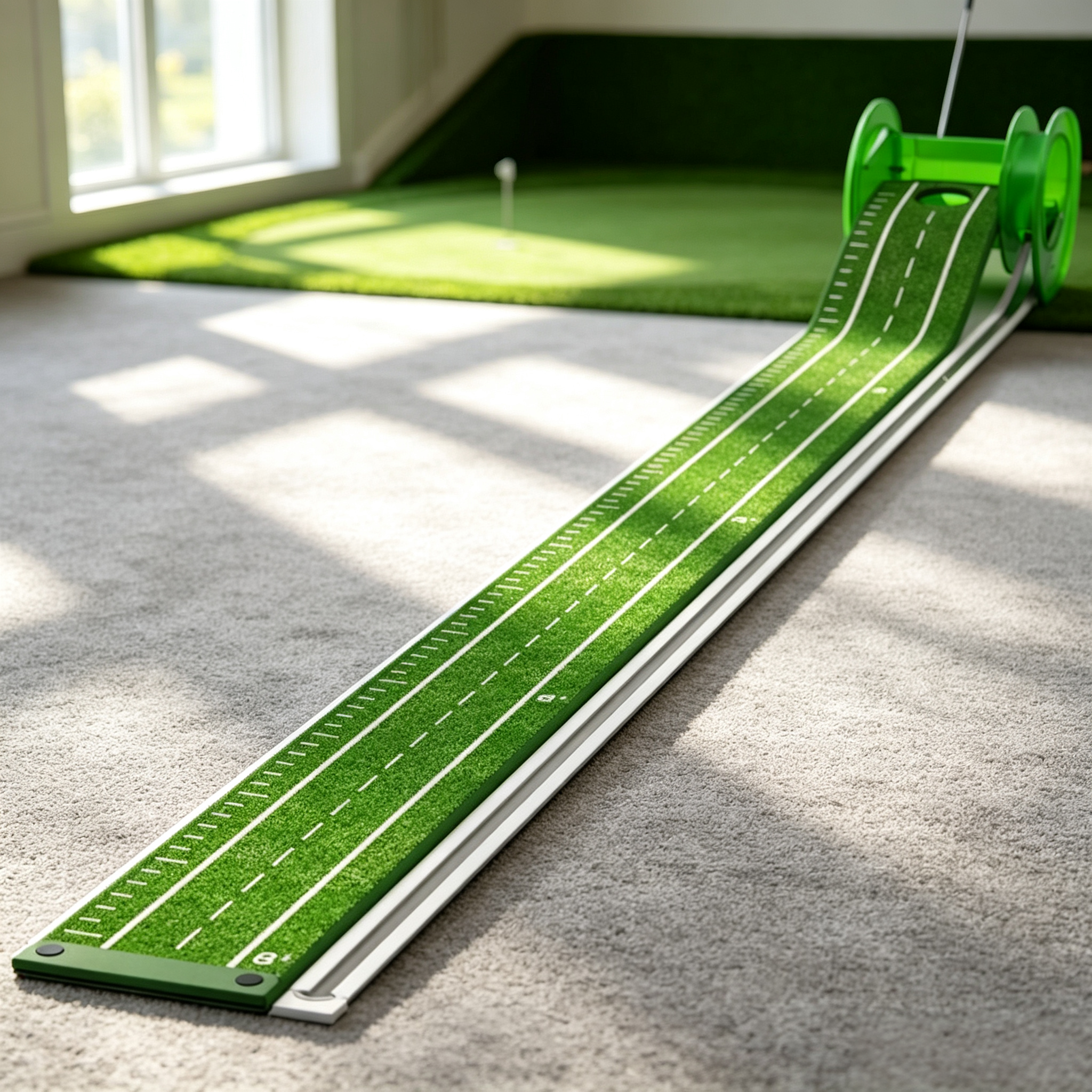 Portable Golf Putting Mat with Ball Return System