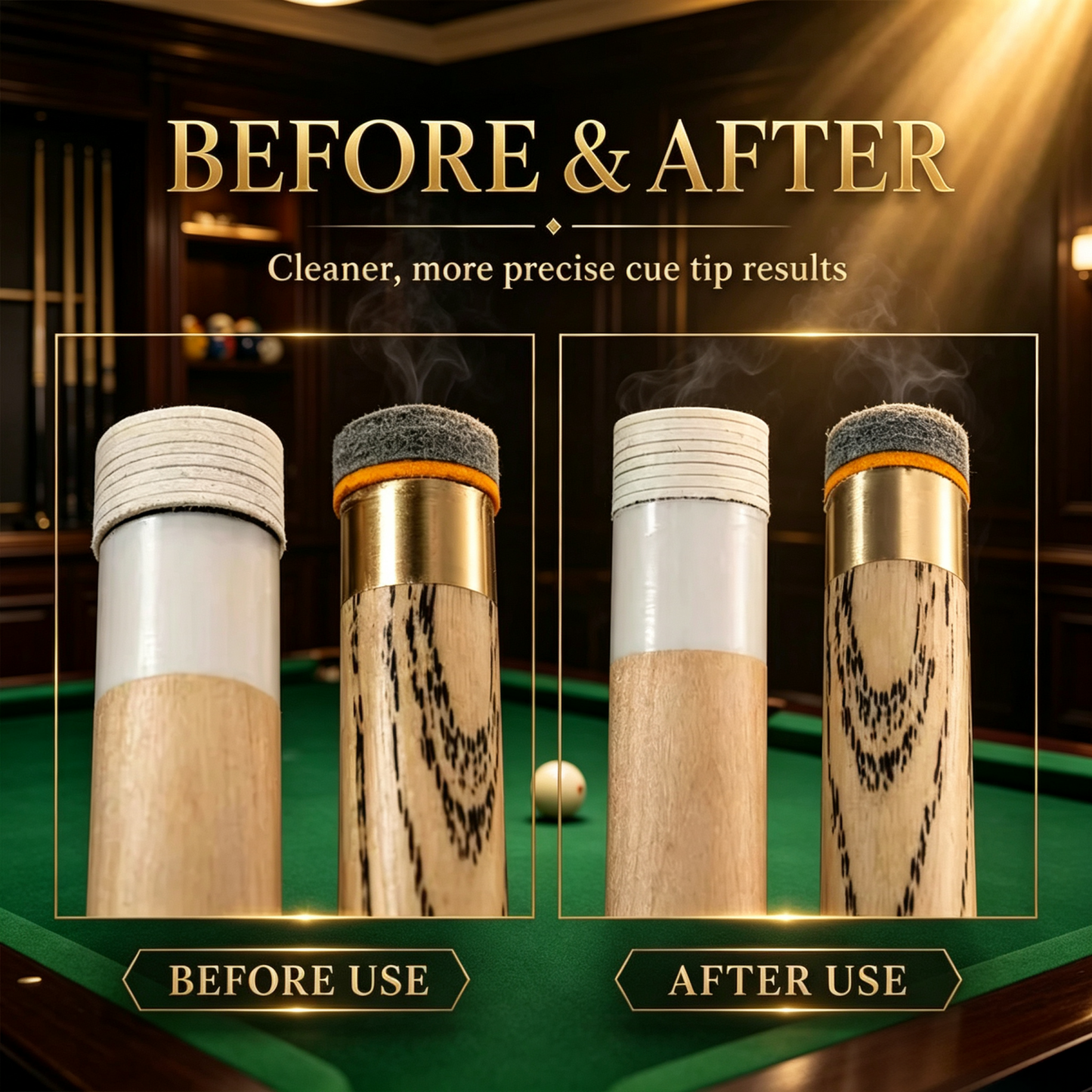 Professional Pool Cue Tip Repair Tool Set – 3-in-1 Cue Shaper, Trimmer & Ferrule Leveler for Precision Cue Maintenance