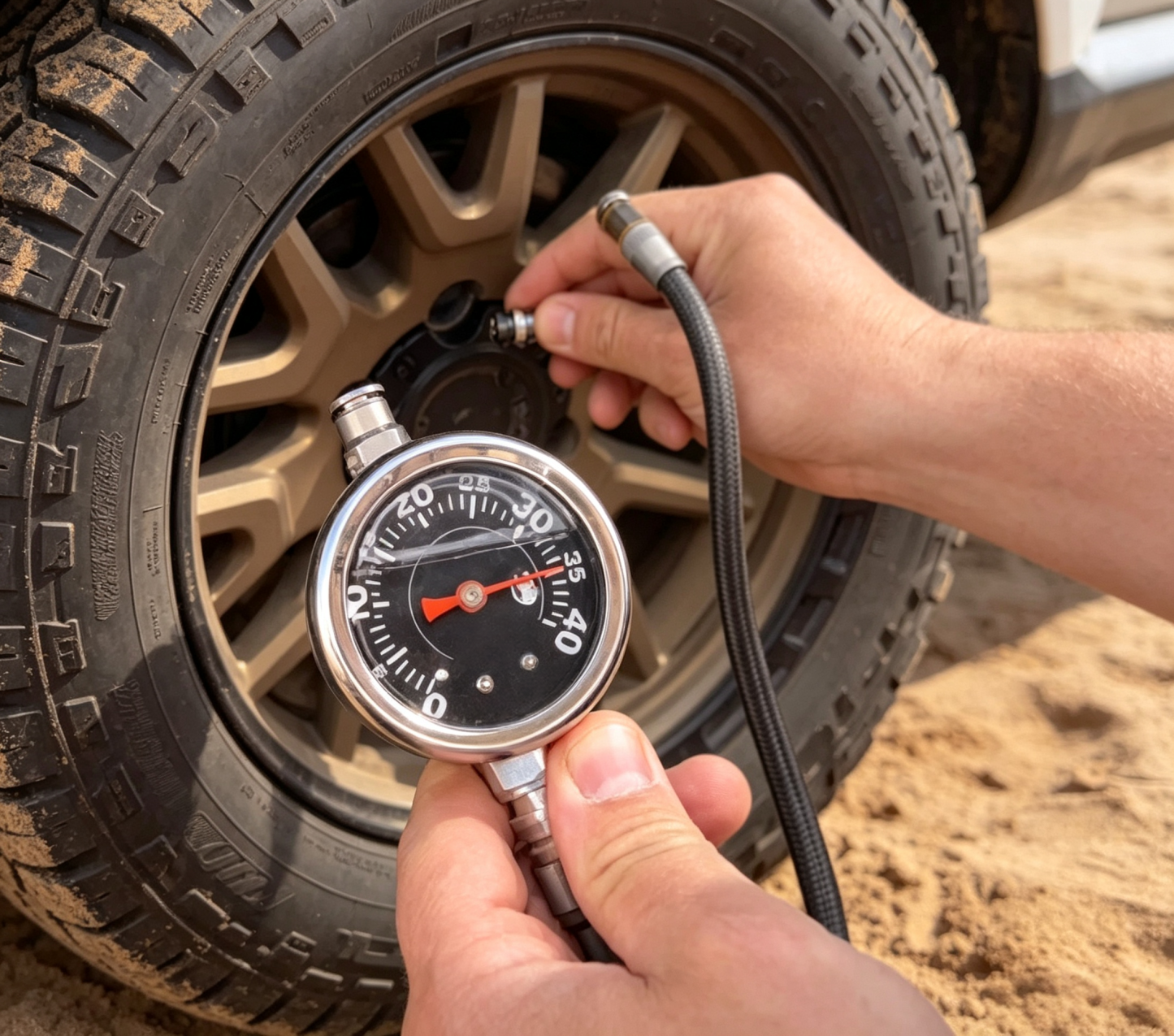Precision Tire Inflator Gauge – 90 PSI Heavy-Duty Tire Pressure Tool
