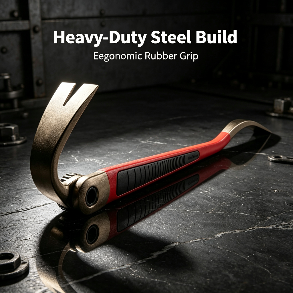 Adjustable Steel Wrecking Bar – 9-Position Claw Heavy-Duty Pry Bar