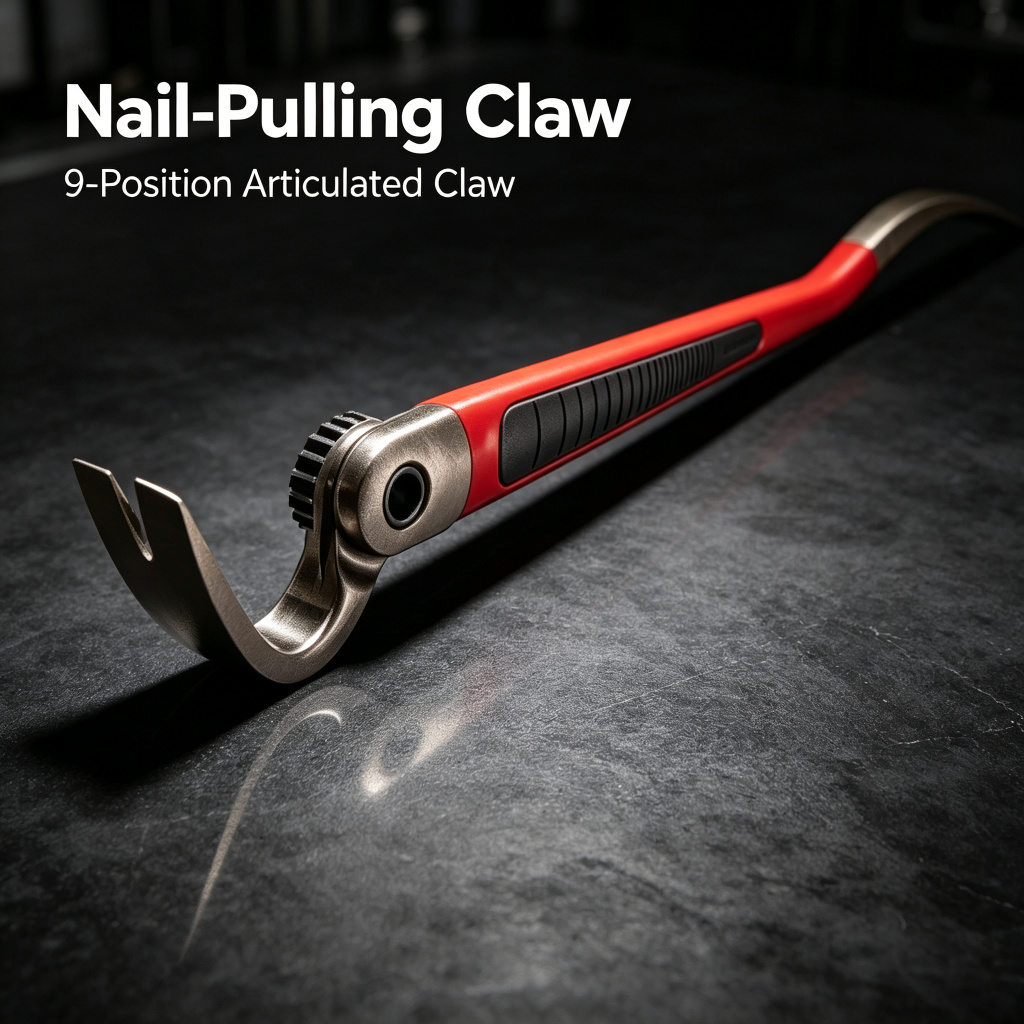 Adjustable Steel Wrecking Bar – 9-Position Claw Heavy-Duty Pry Bar