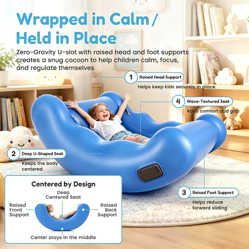 Sensory Rocking Chair For Kids – Inflatable Cocoon Seat, Gentle Rocking & Cozy Comfort