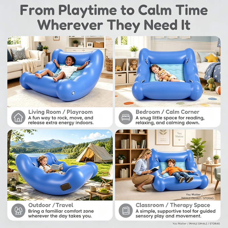 Sensory Rocking Chair For Kids – Inflatable Cocoon Seat, Gentle Rocking & Cozy Comfort