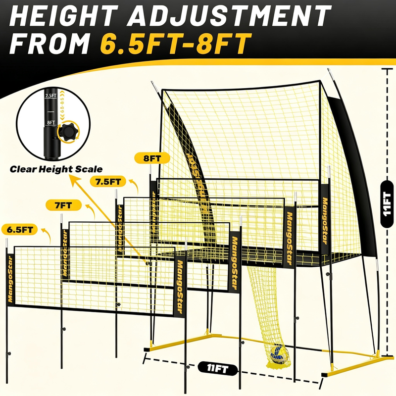 Adjustable Volleyball Training Net System – Train, Practice & Play Anywhere