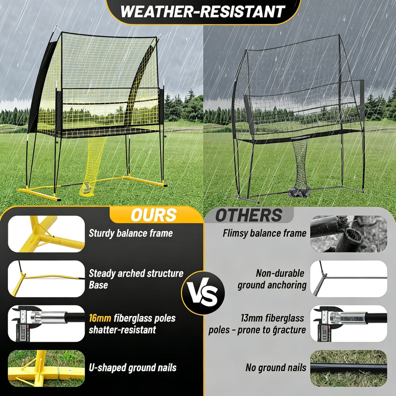 Portable volleyball practice net system
