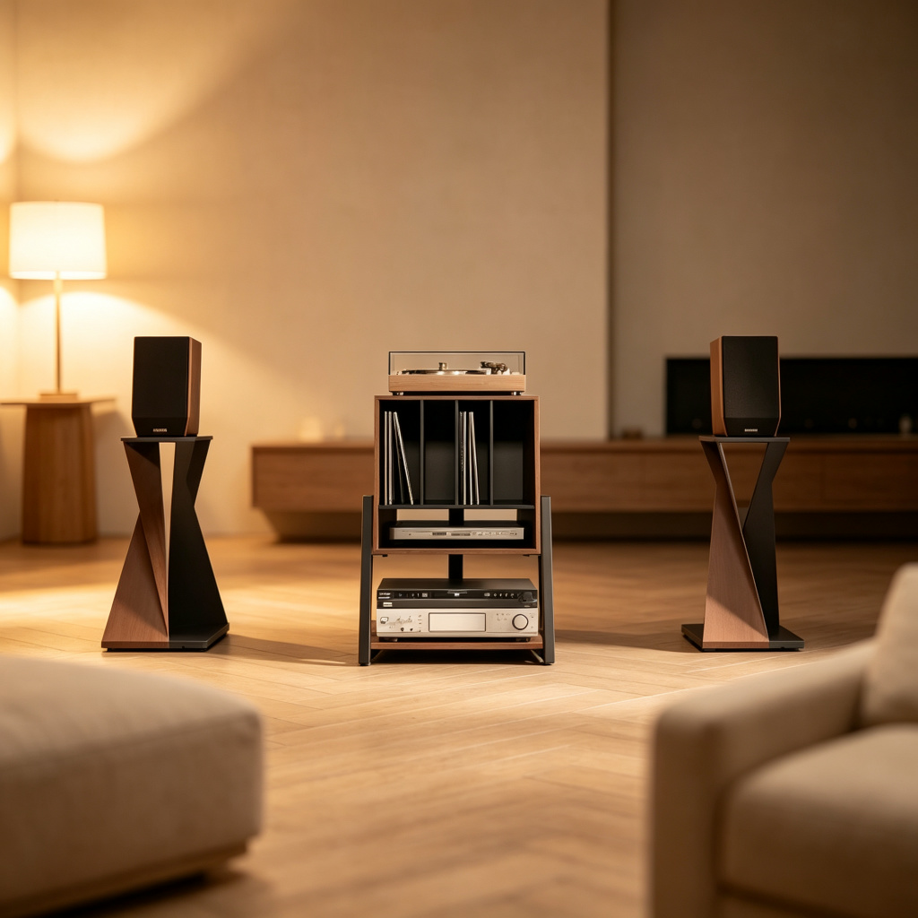 Record Player Stand – Modern Vinyl Storage & Turntable Entertainment Center