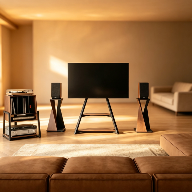 Record Player Stand – Modern Vinyl Storage & Turntable Entertainment Center