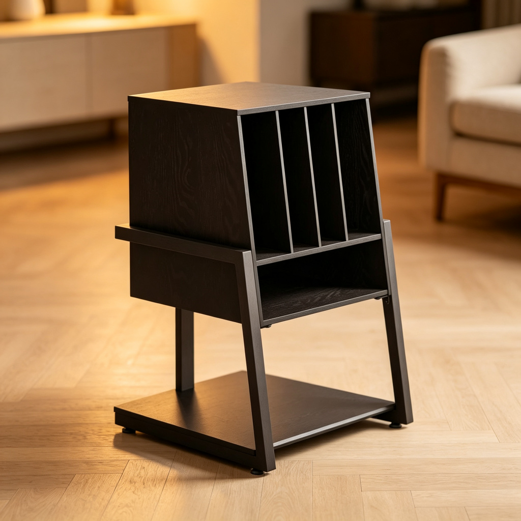 Record Player Stand – Modern Vinyl Storage & Turntable Entertainment Center