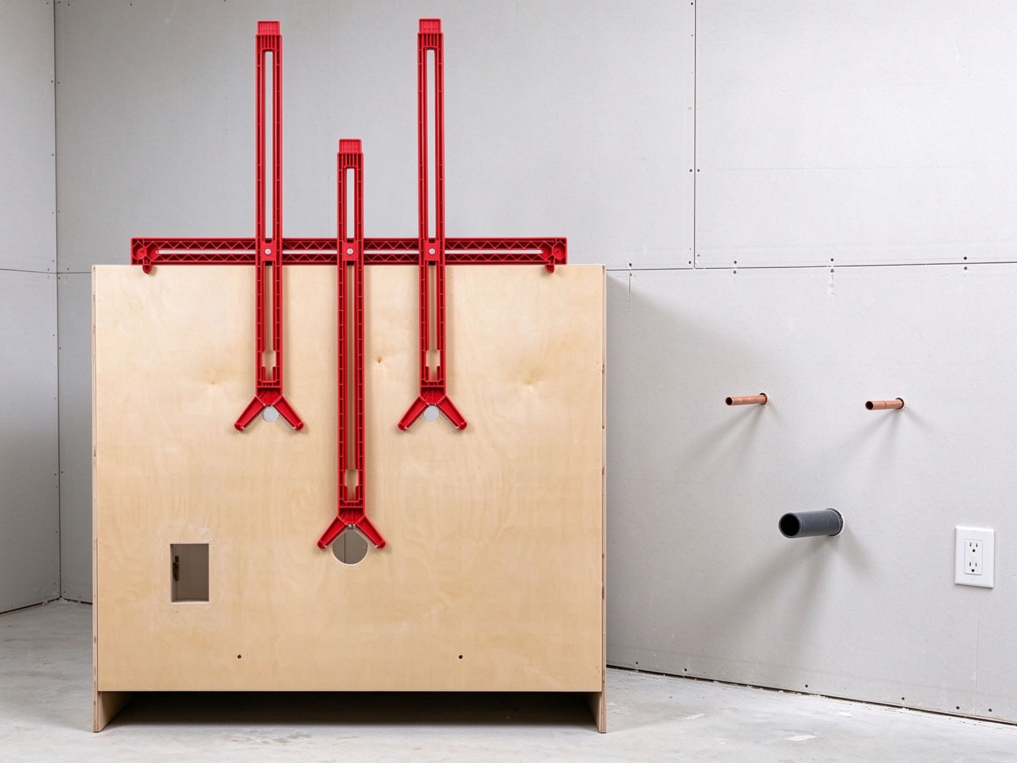 Adjustable Cabinet Plumbing Jig – Fast & Precise Guide for Sink Cabinets and Bathroom Vanities