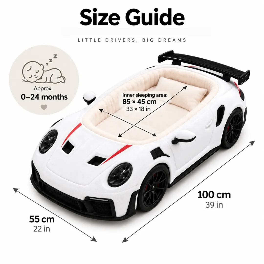 Car-shaped crib/chair – A soft and comfortable crib suitable for babies aged 0-24 months.
