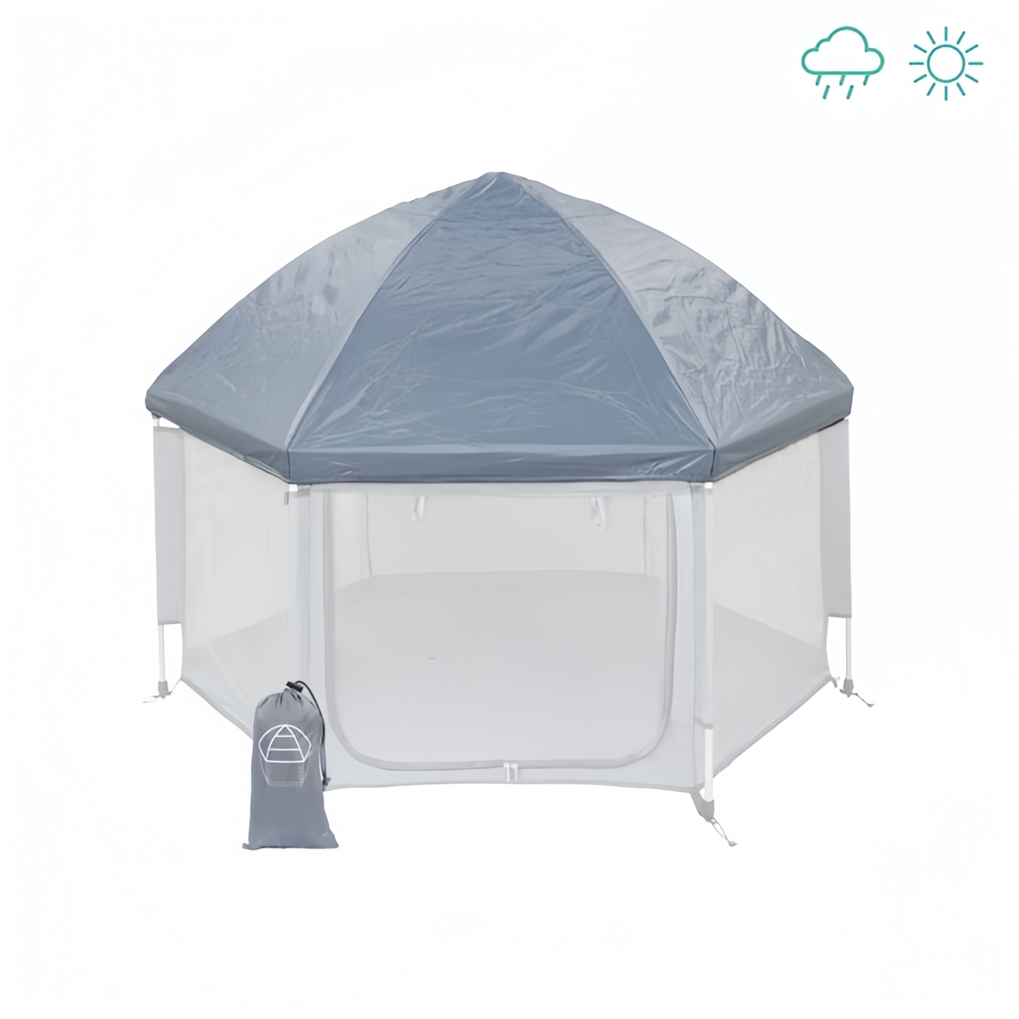 Large Mobile Dog Playpen with Inflatable Mat & Sun and Rain Cover