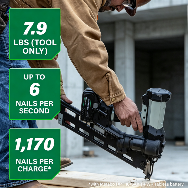 Cordless framing nailer speed and weight