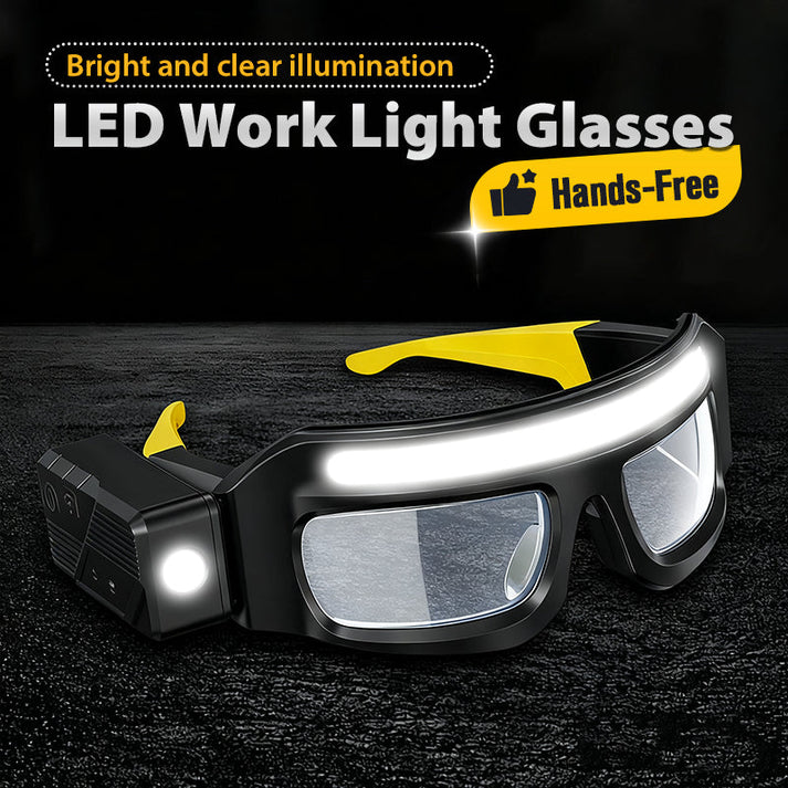 Rechargeable LED Work Light Glasses with Motion Sensor & Rotating Beam