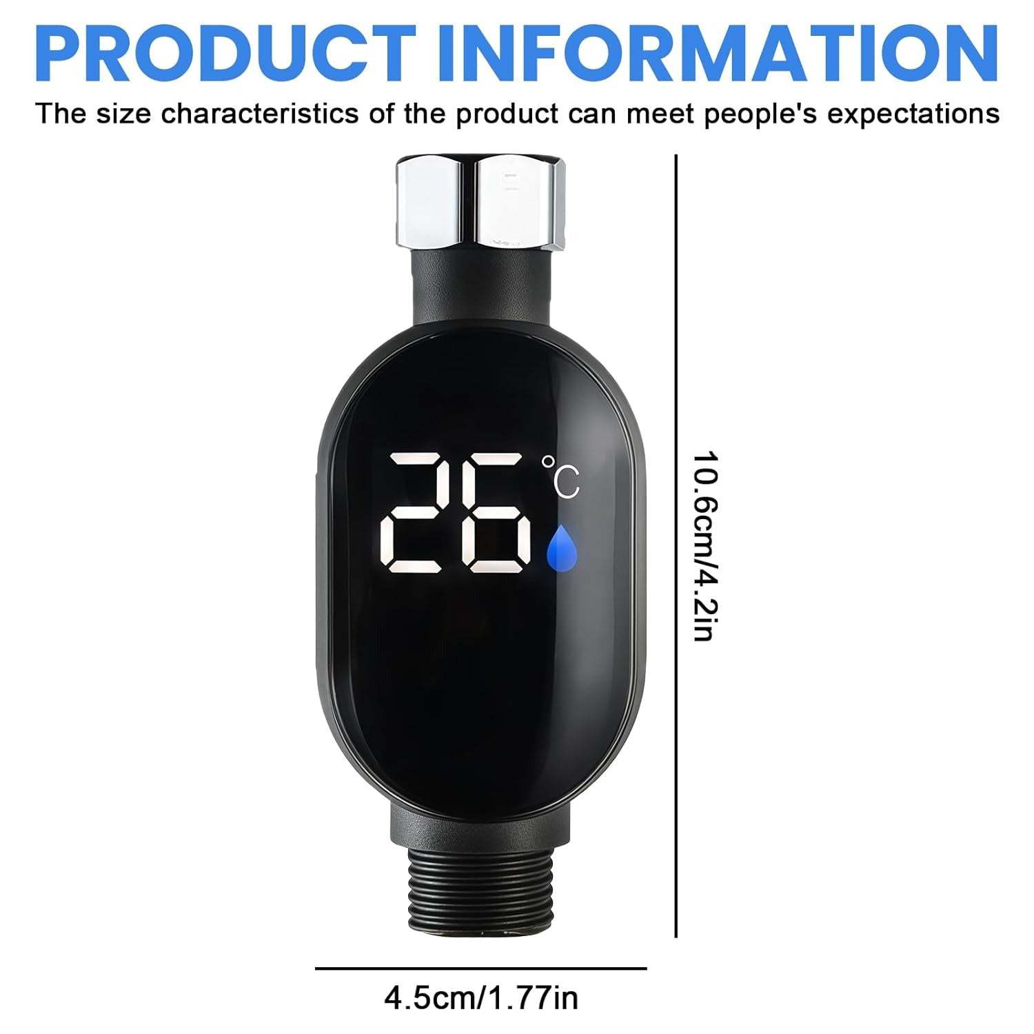LED Shower Temperature Display Water Thermometer