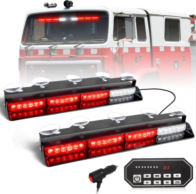 Emergency Strobe Light Bar Controller – 2 x 16.8-inch Amber Safety Light