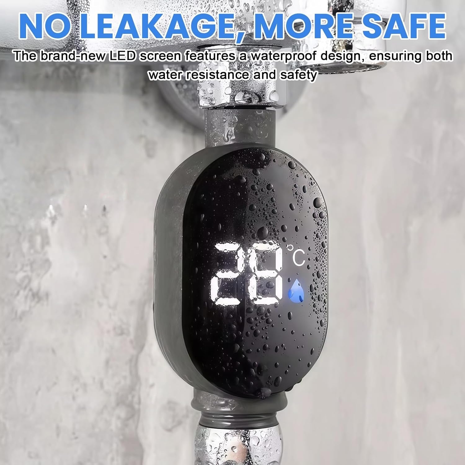 LED Shower Temperature Display Water Thermometer