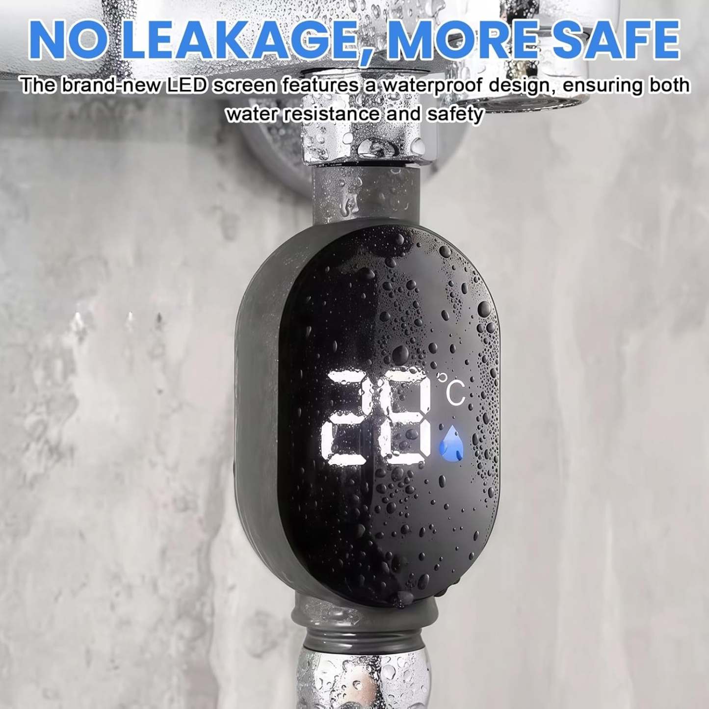 LED Shower Temperature Display Water Thermometer