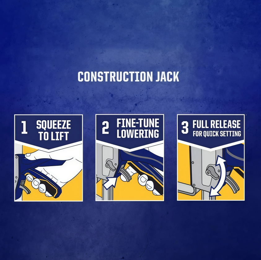 Precision Construction Jack – Effortless Lifting & Leveling Tool (360 lbs Capacity)