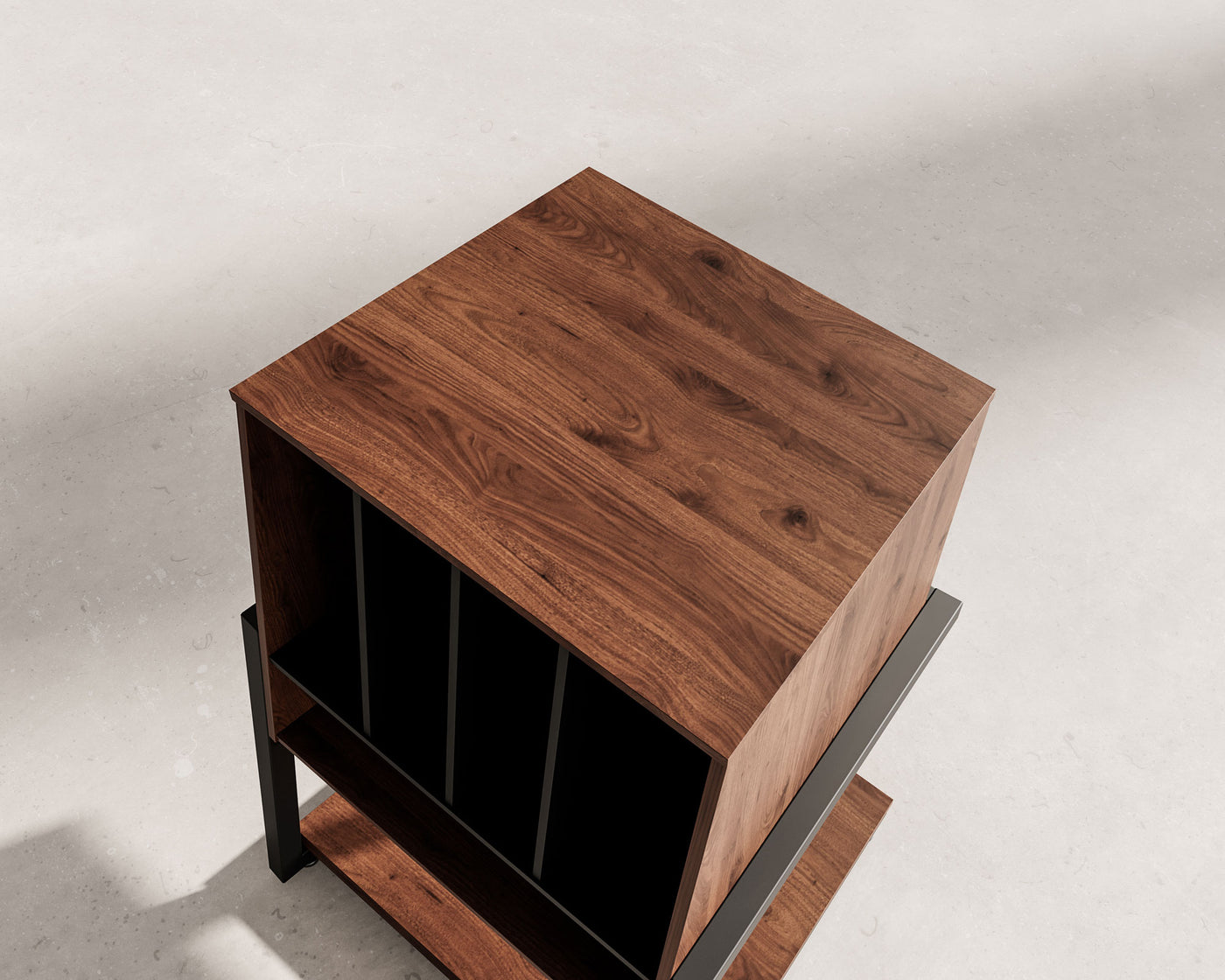 RS05 open shelves holding vinyl records