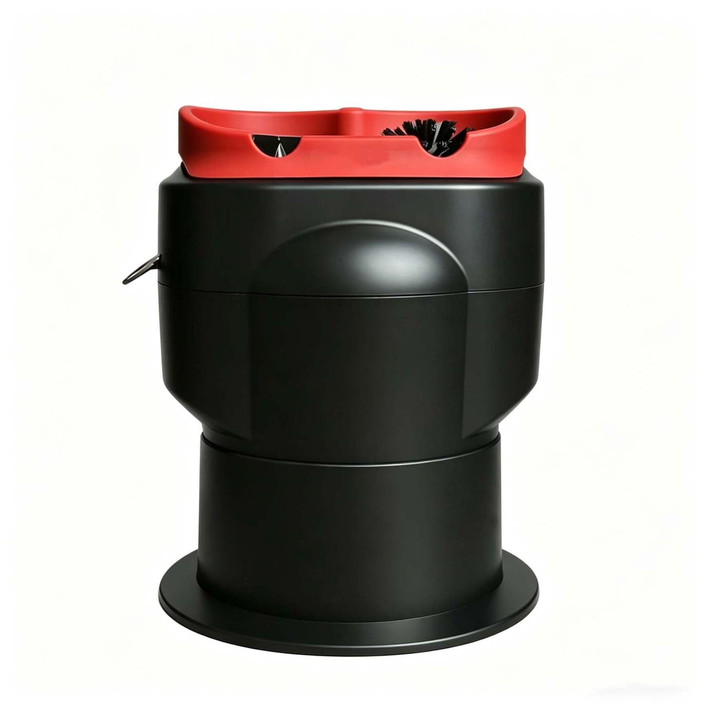 smart cleaner that automatically removes coffee grounds using rotating blades and brushes.