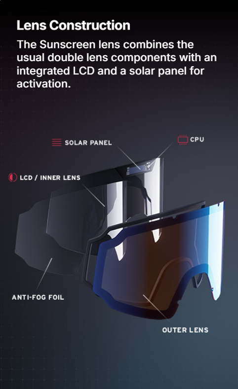 Skiing sun protection goggles