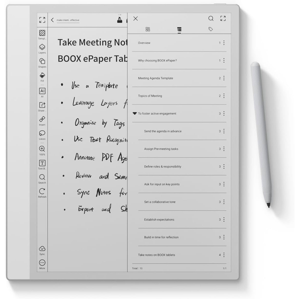 E-ink digital notebook