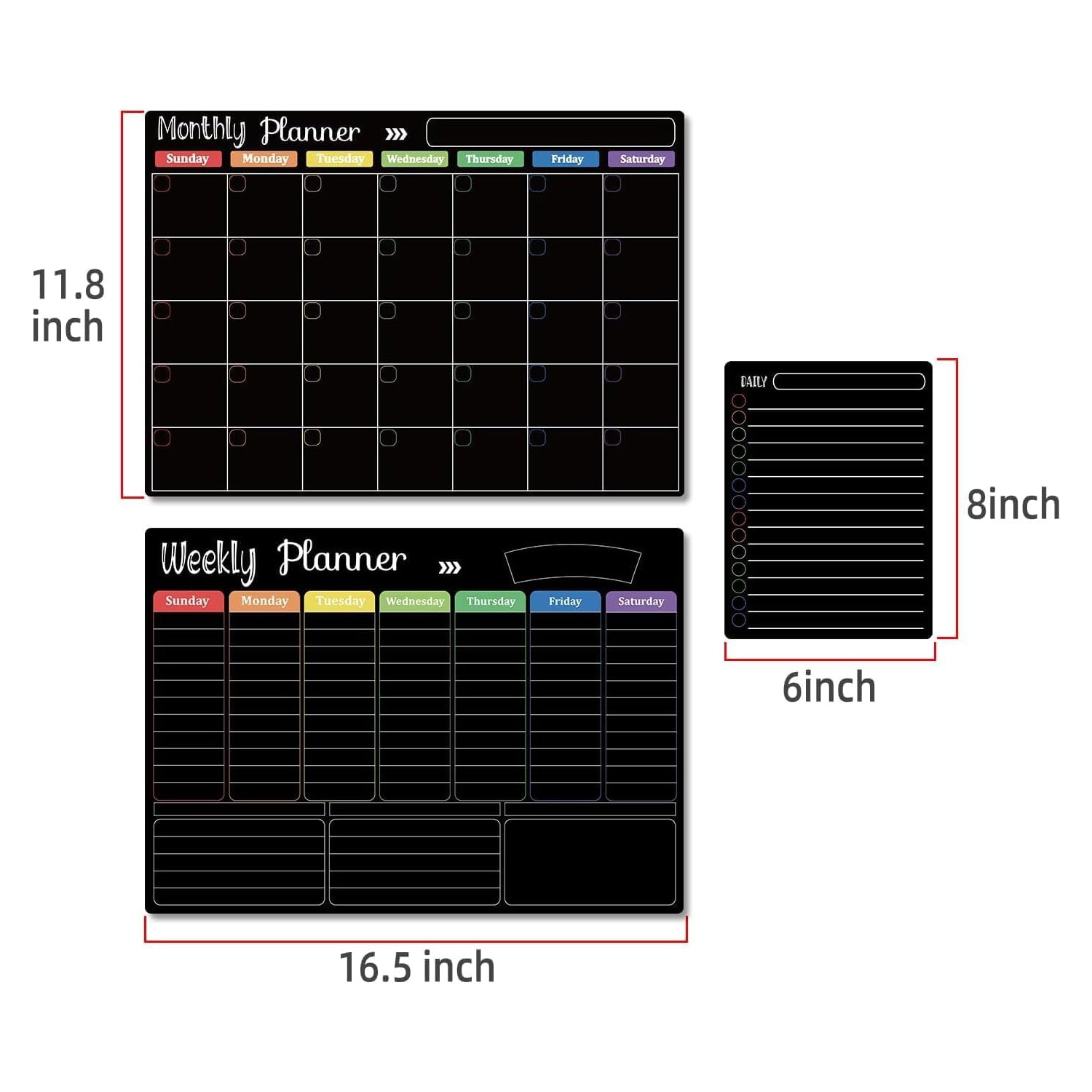 Magnetic Dry Erase Calendar Board Set for Fridge & Wall