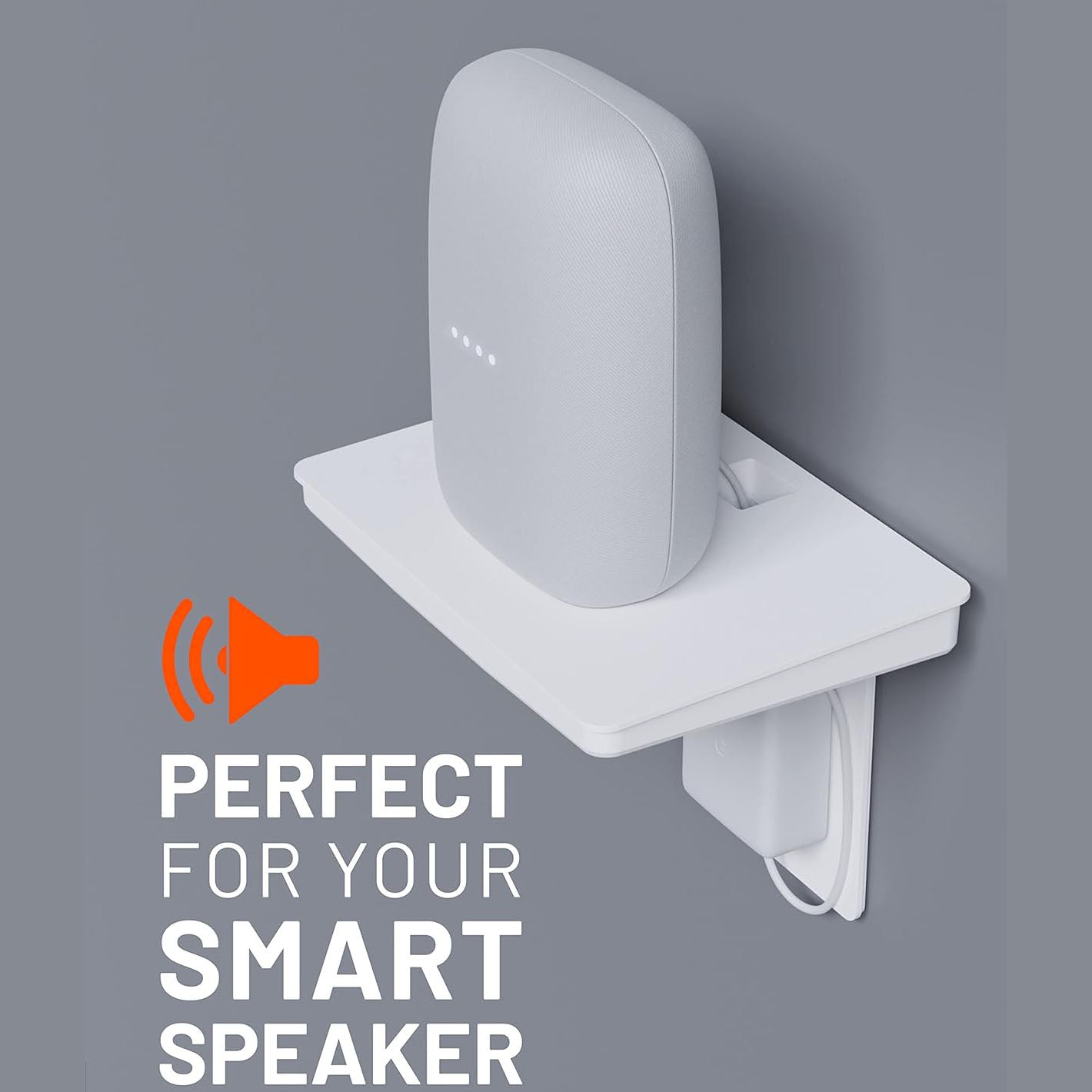 Wide Outlet Shelf – Extra-Wide Wall Outlet Shelf with Built-In Cord Storage, Supports Bulky Plugs & Devices