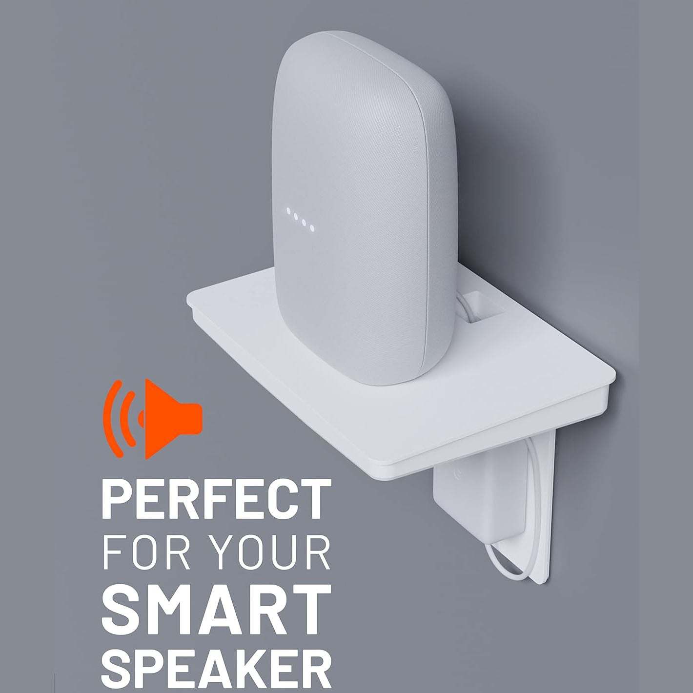 Wide Outlet Shelf – Extra-Wide Wall Outlet Shelf with Built-In Cord Storage, Supports Bulky Plugs & Devices